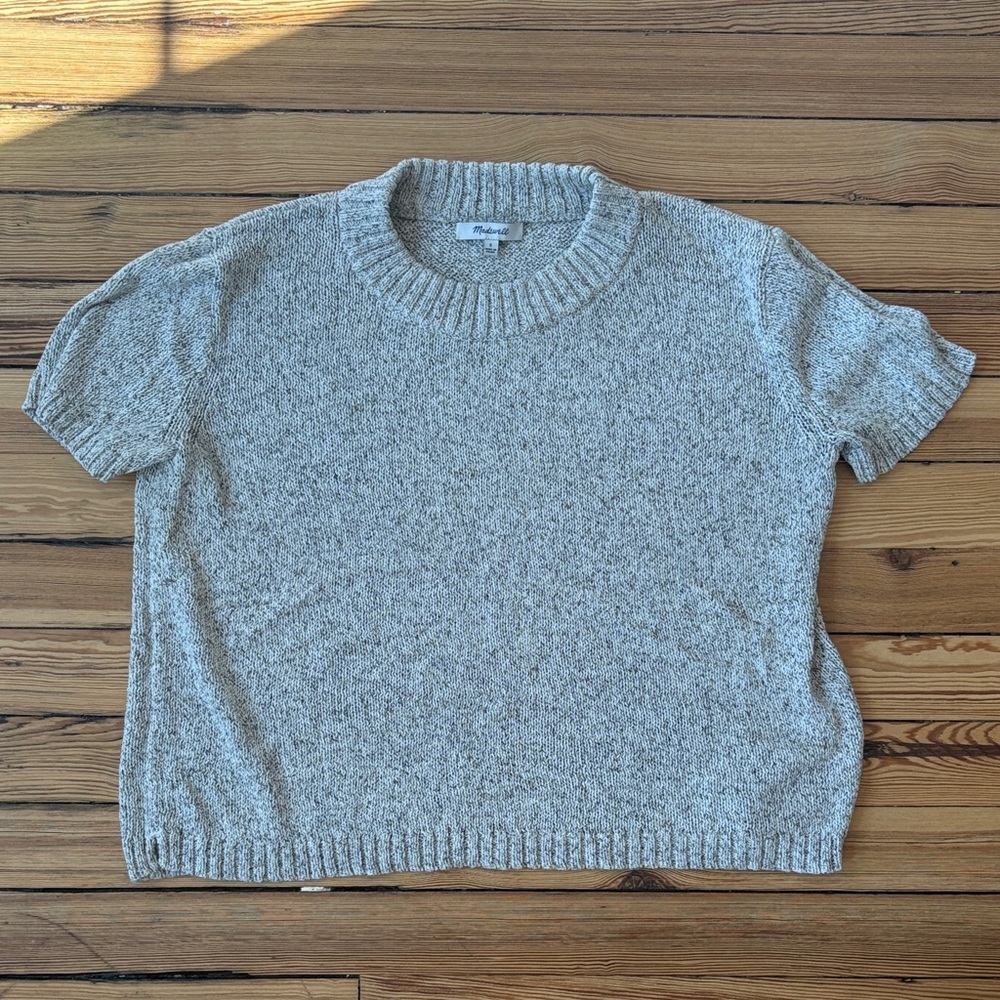 Gray Short Sleeve Sweater